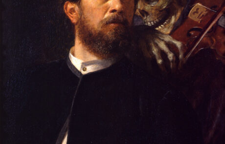 Arnold Boecklin Selbstbildnis mit fiedelndem_tod 1872_Staatliche Museen zu Berlin